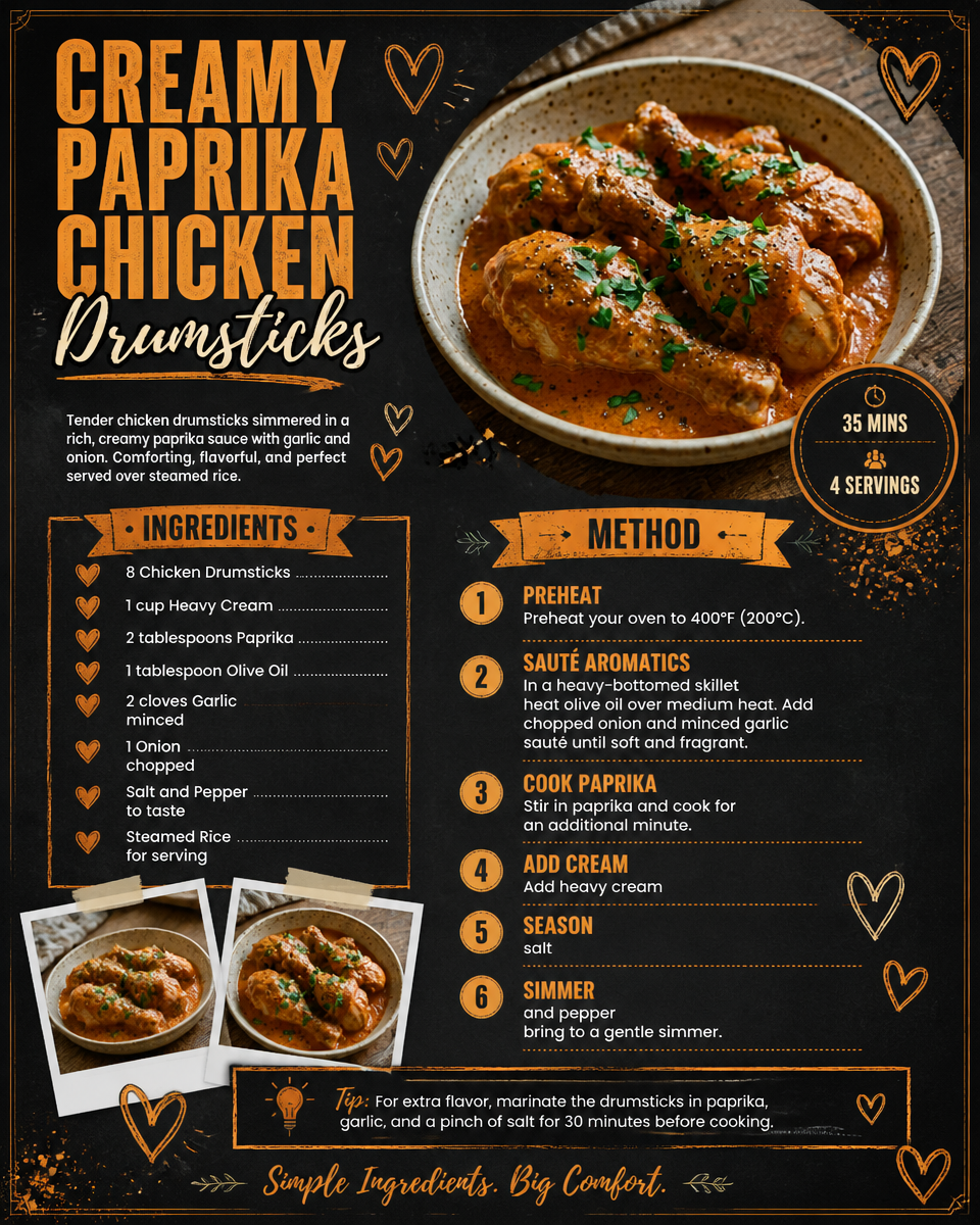 Creamy Paprika Chicken Drumsticks