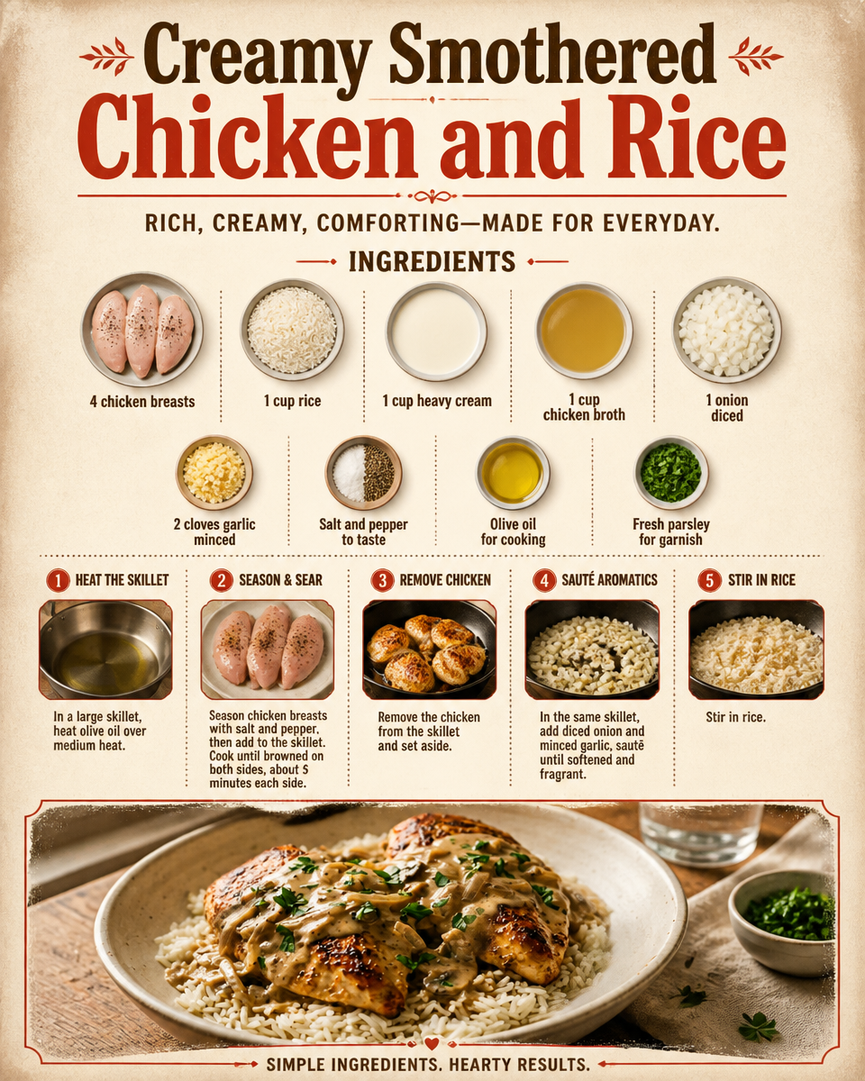 Creamy Smothered Chicken and Rice