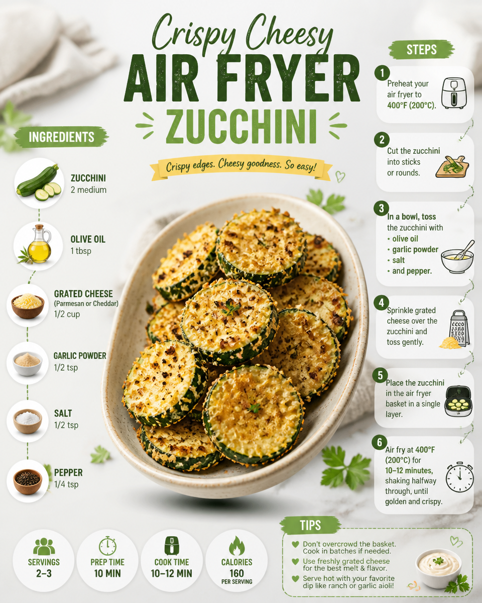 Crispy Cheesy Air Fryer Zucchini