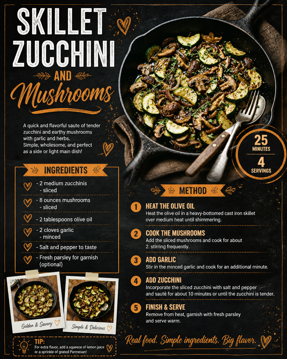Skillet Zucchini and Mushrooms