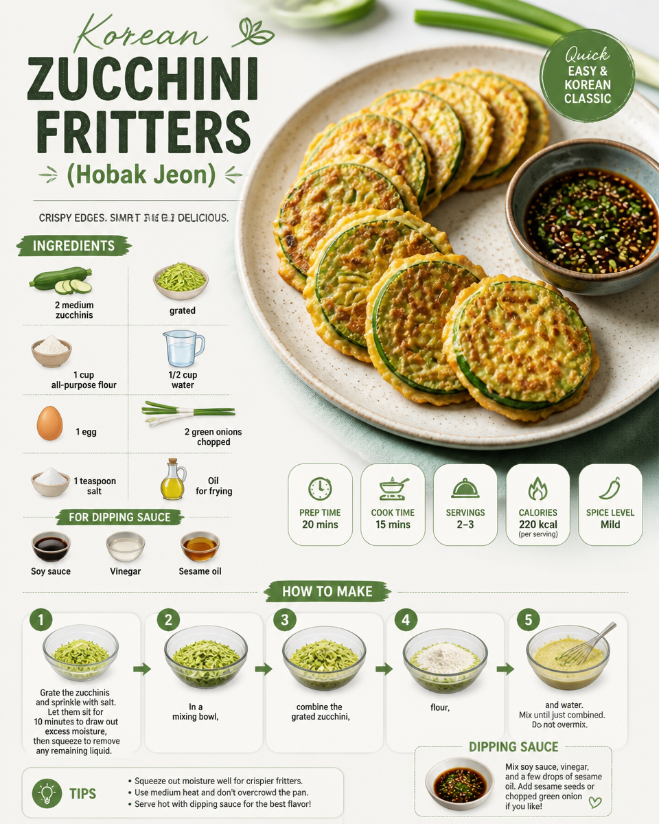 Korean Zucchini Fritters (Hobak Jeon)