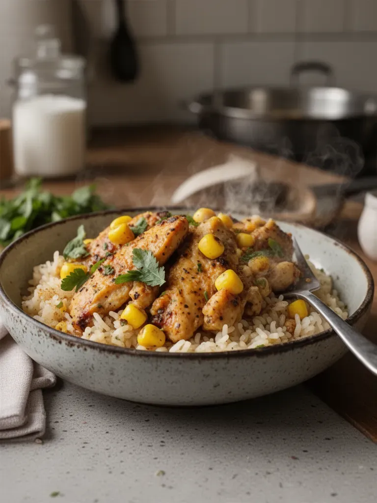 Street Corn Chicken Rice Bowl