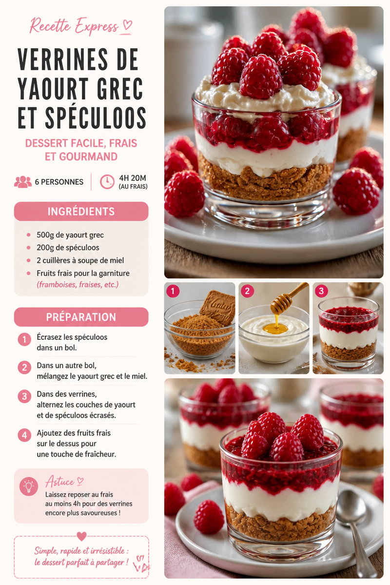 Verrines de Yaourt Grec et Spéculoos