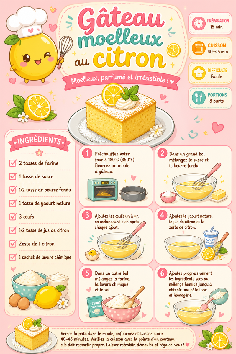 Gâteau moelleux au citron
