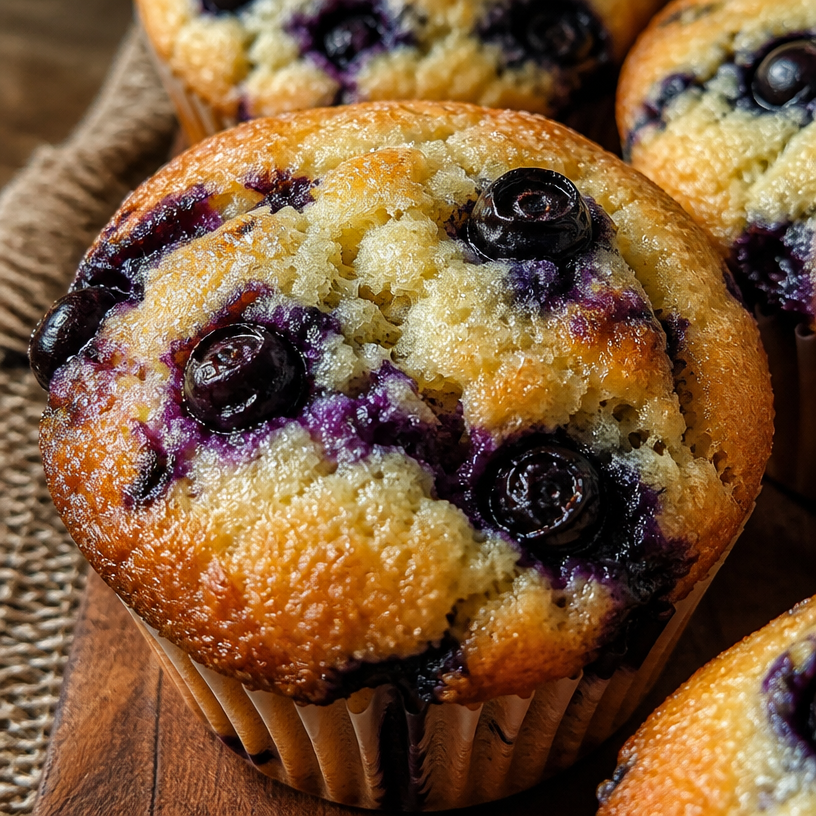Muffins aux myrtilles au levain