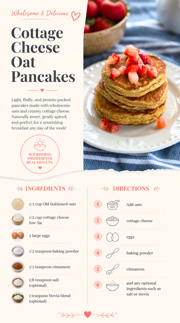 Cottage Cheese Oat Pancakes