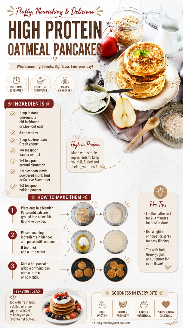 High Protein Oatmeal Pancakes