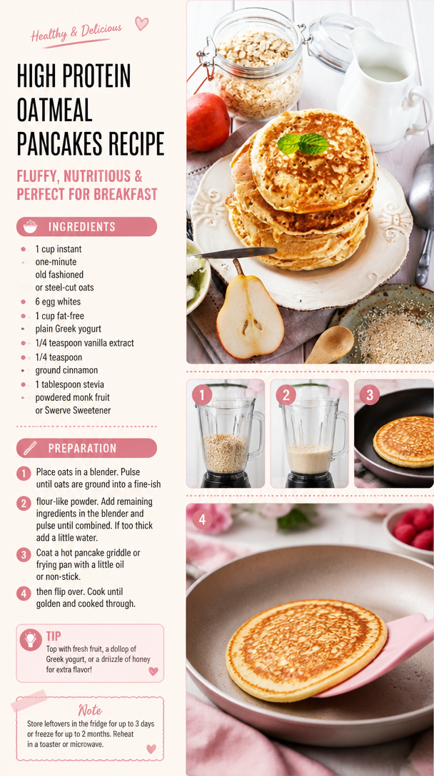 High Protein Oatmeal Pancakes Recipe
