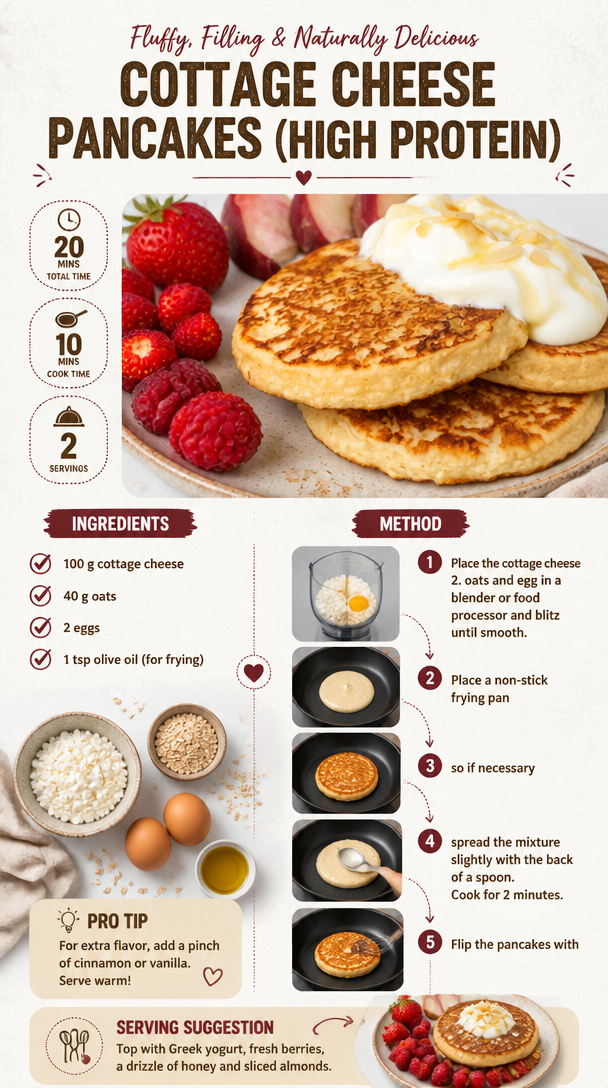 Cottage Cheese Pancakes (High Protein)