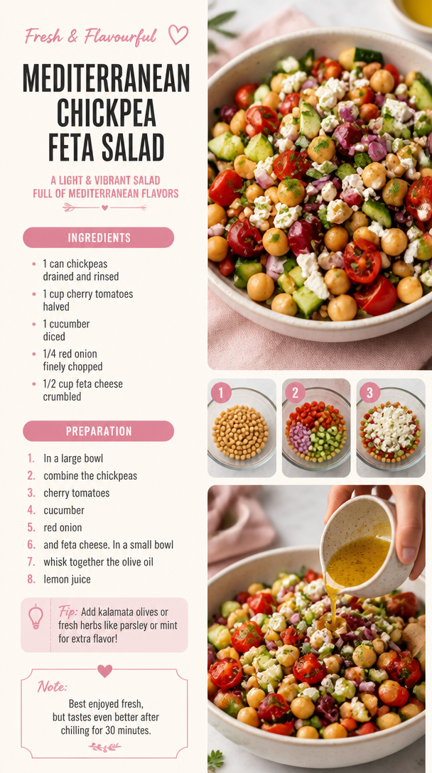 Mediterranean Chickpea Feta Salad
