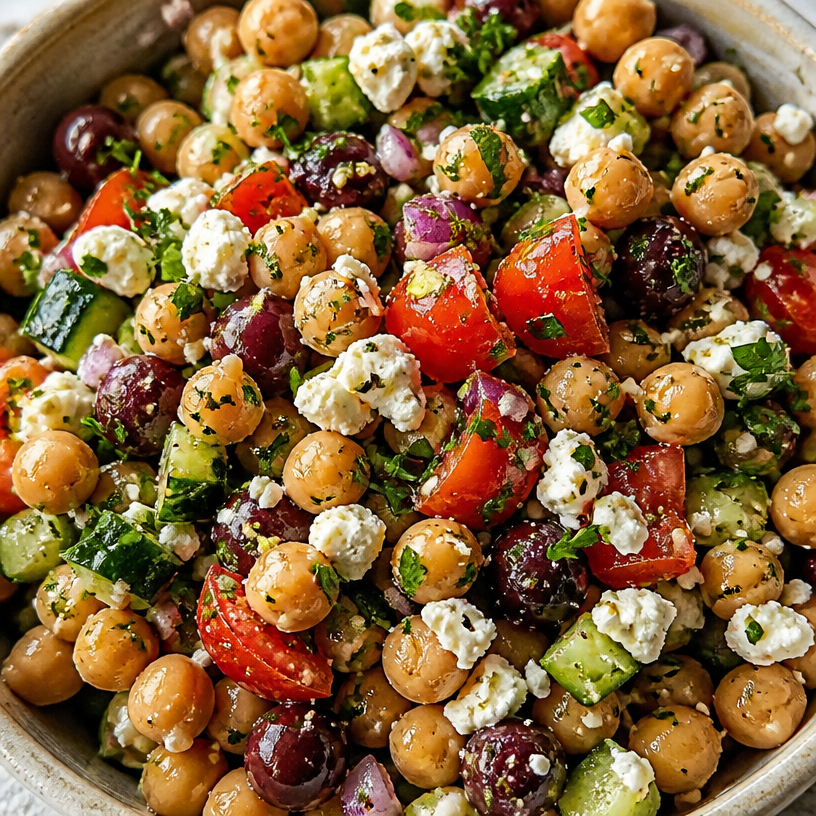 Mediterranean Chickpea Feta Salad