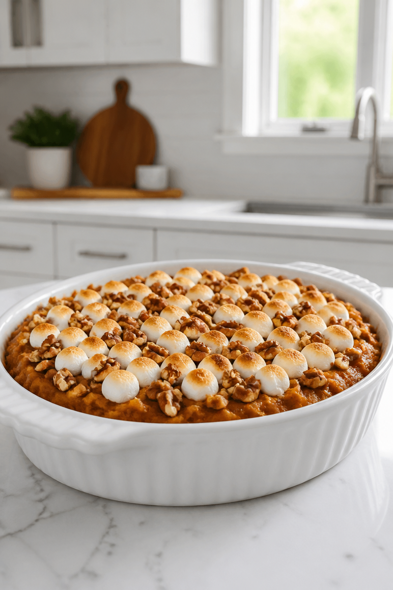 Copycat Ruth Chris Sweet Potato Casserole with Brown Sugar