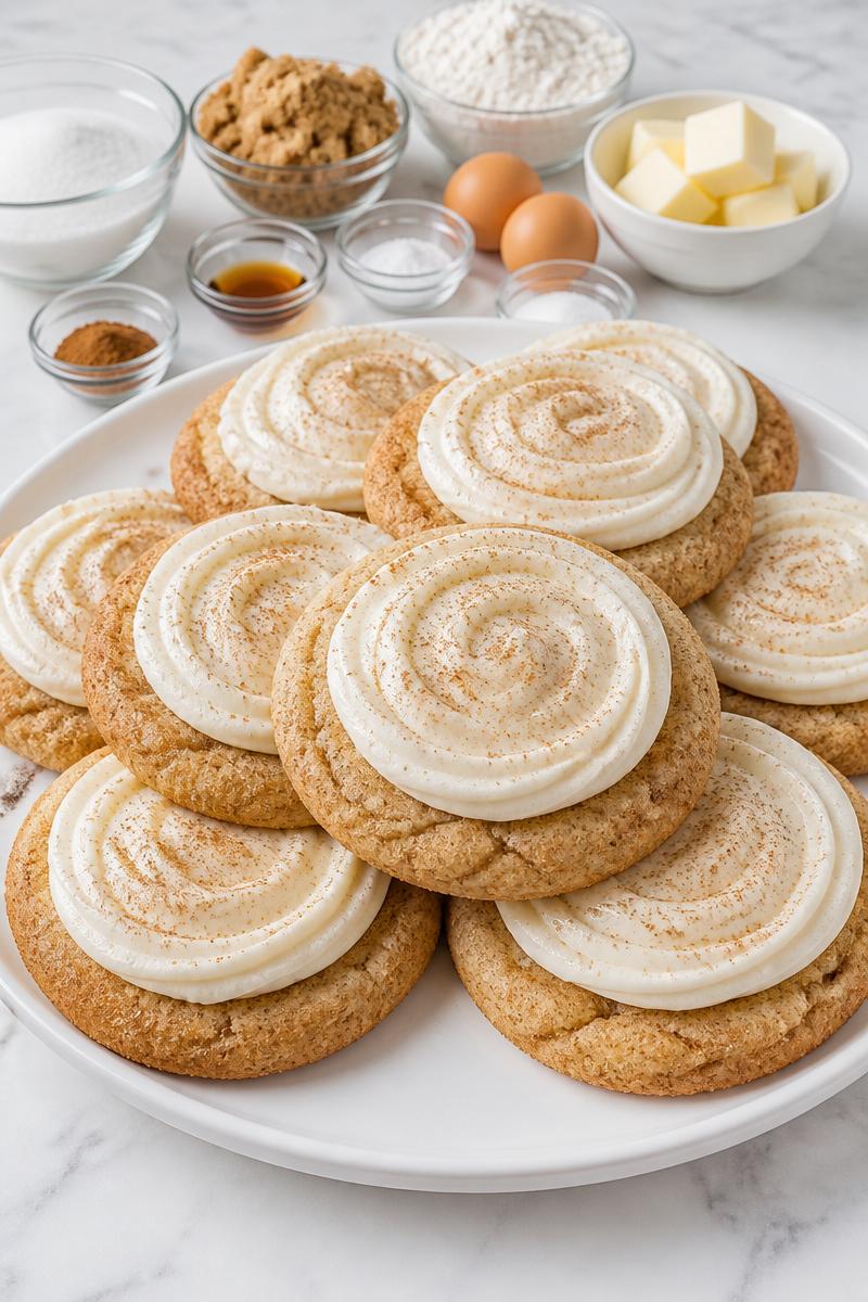 Copycat Crumbl Churro Cookies with Vanilla Buttercream
