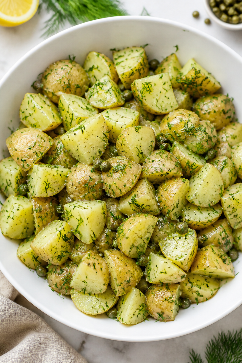 Jamie Oliver Inspired Potato Salad with Fresh Dill and Capers