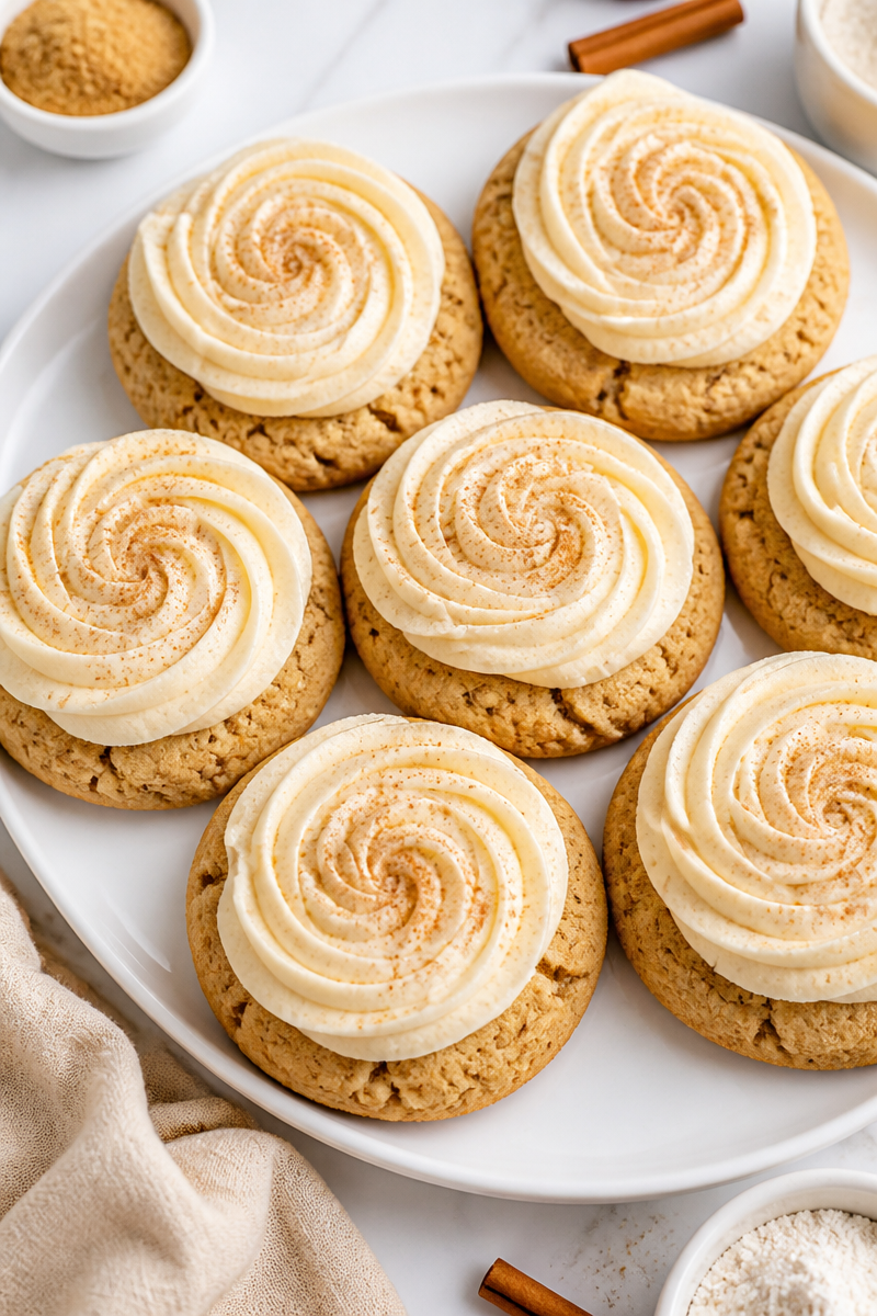 Copycat Crumbl Churro Cookies with Vanilla Buttercream