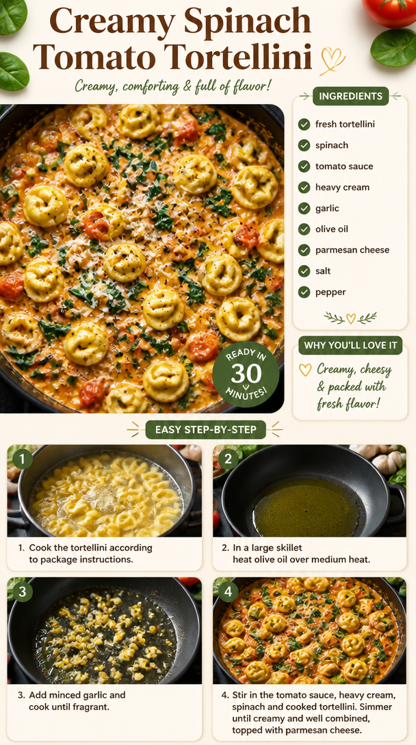 Creamy Spinach Tomato Tortellini