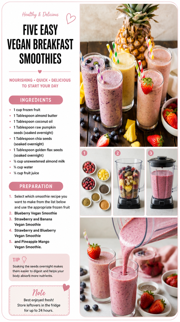 Five Easy Vegan Breakfast Smoothies
