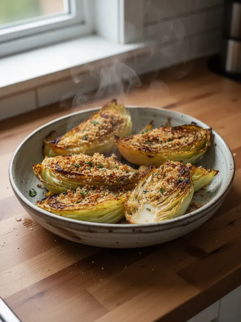 Miso Butter Roasted Cabbage Wedges
