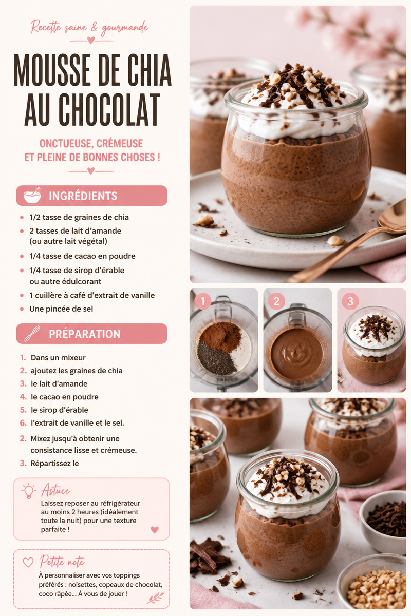 Mousse de chia au chocolat