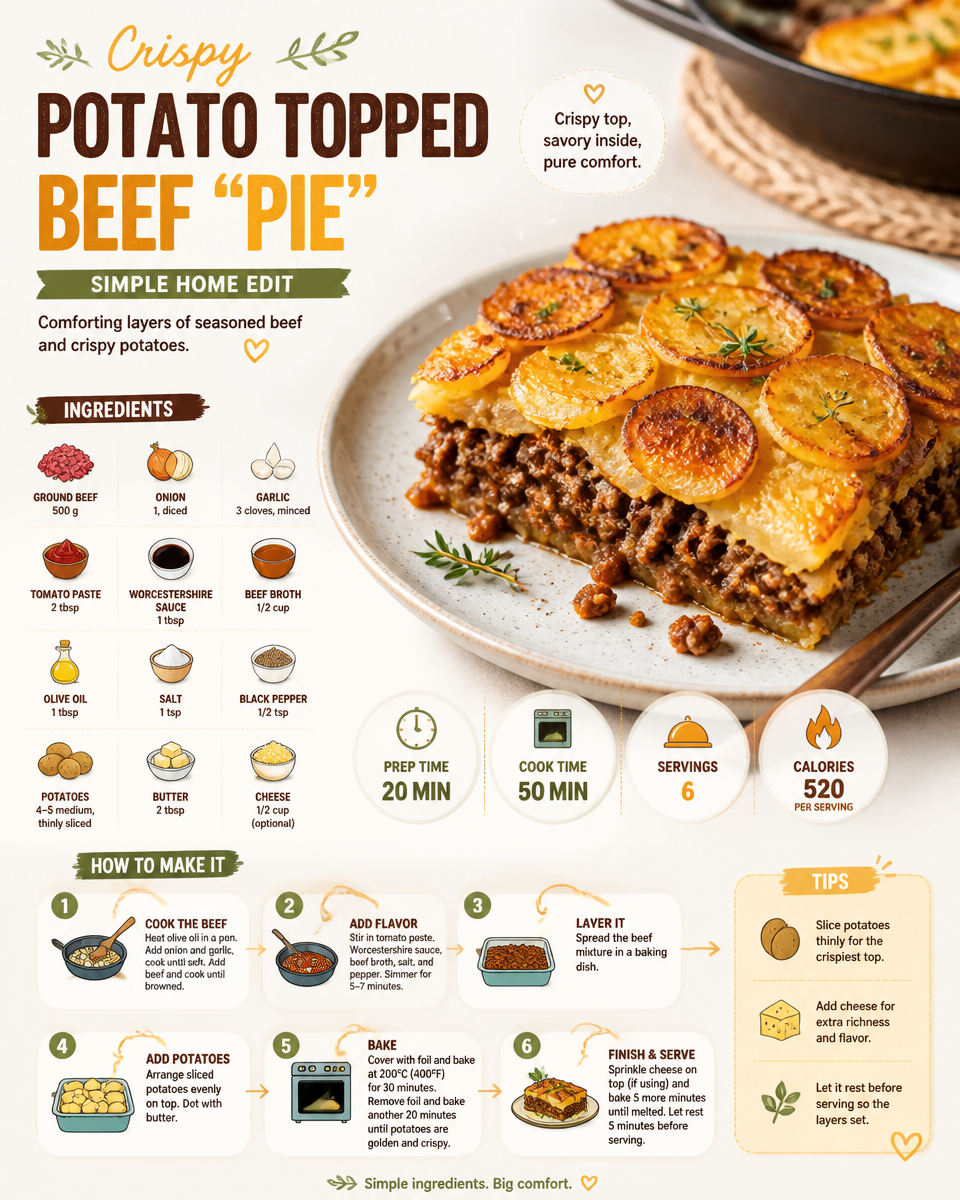 Crispy Potato Topped Beef "Pie" | Simple Home Edit