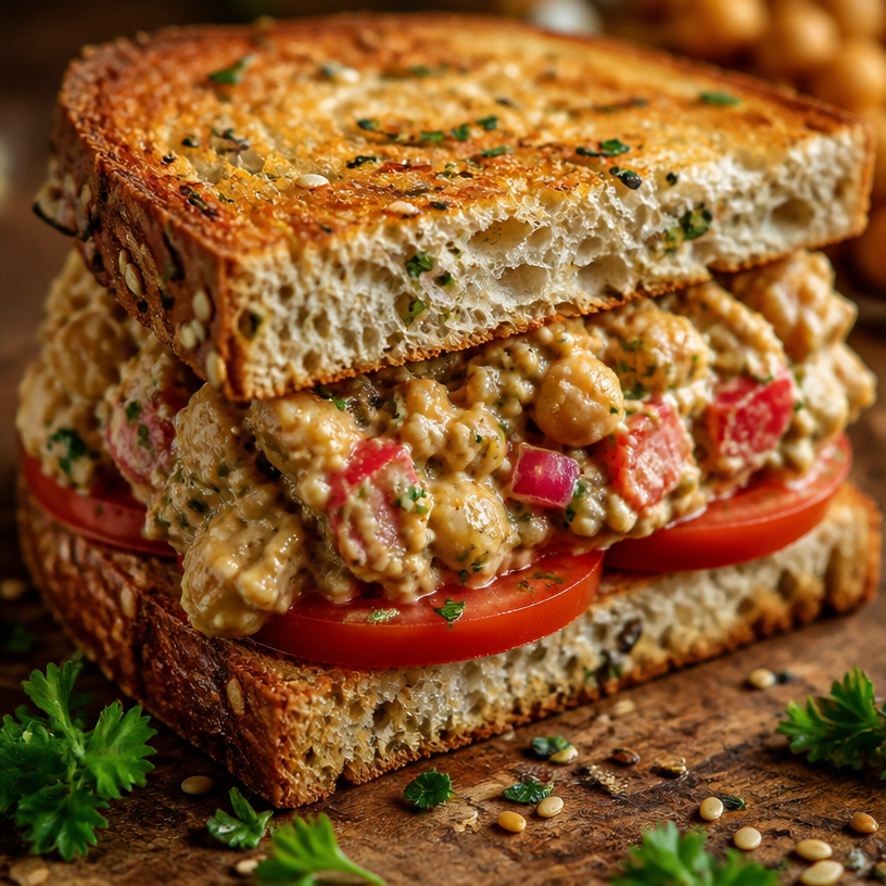 Mediterranean Chickpea Salad Sandwich