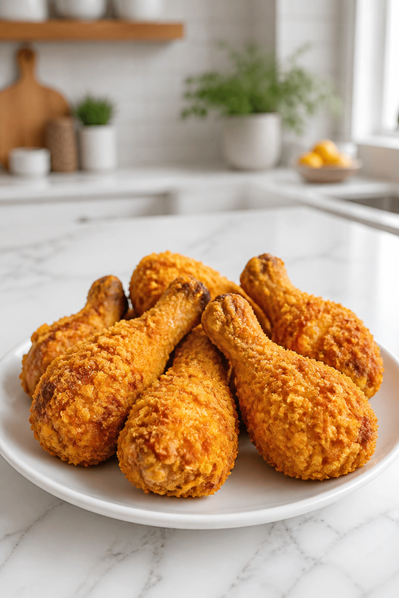 Crispy Cornflake Crusted Baked Chicken Drumsticks