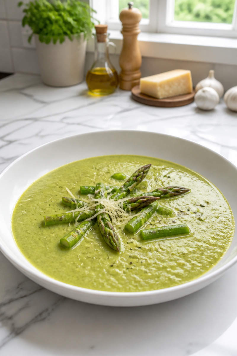 Creamy Asparagus and Parmesan Soup Creamy Asparagus and Parmesan Soup
