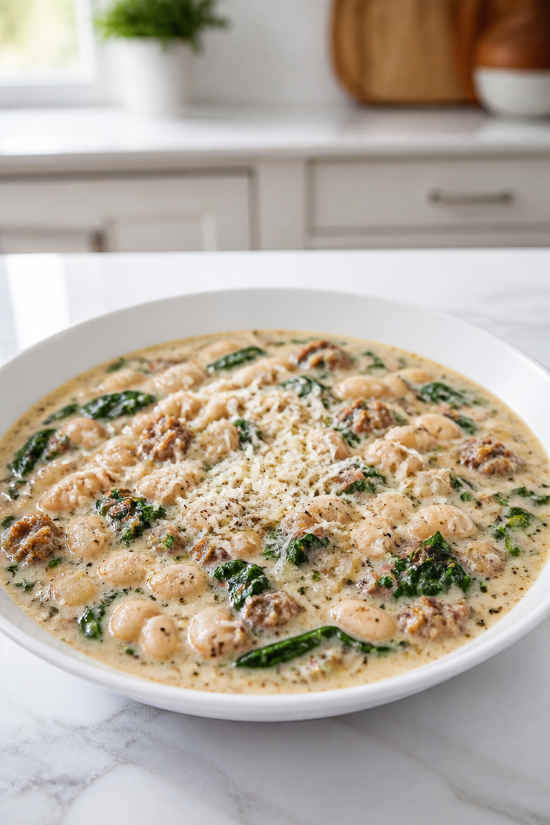 Creamy Tuscan White Bean and Sausage Soup