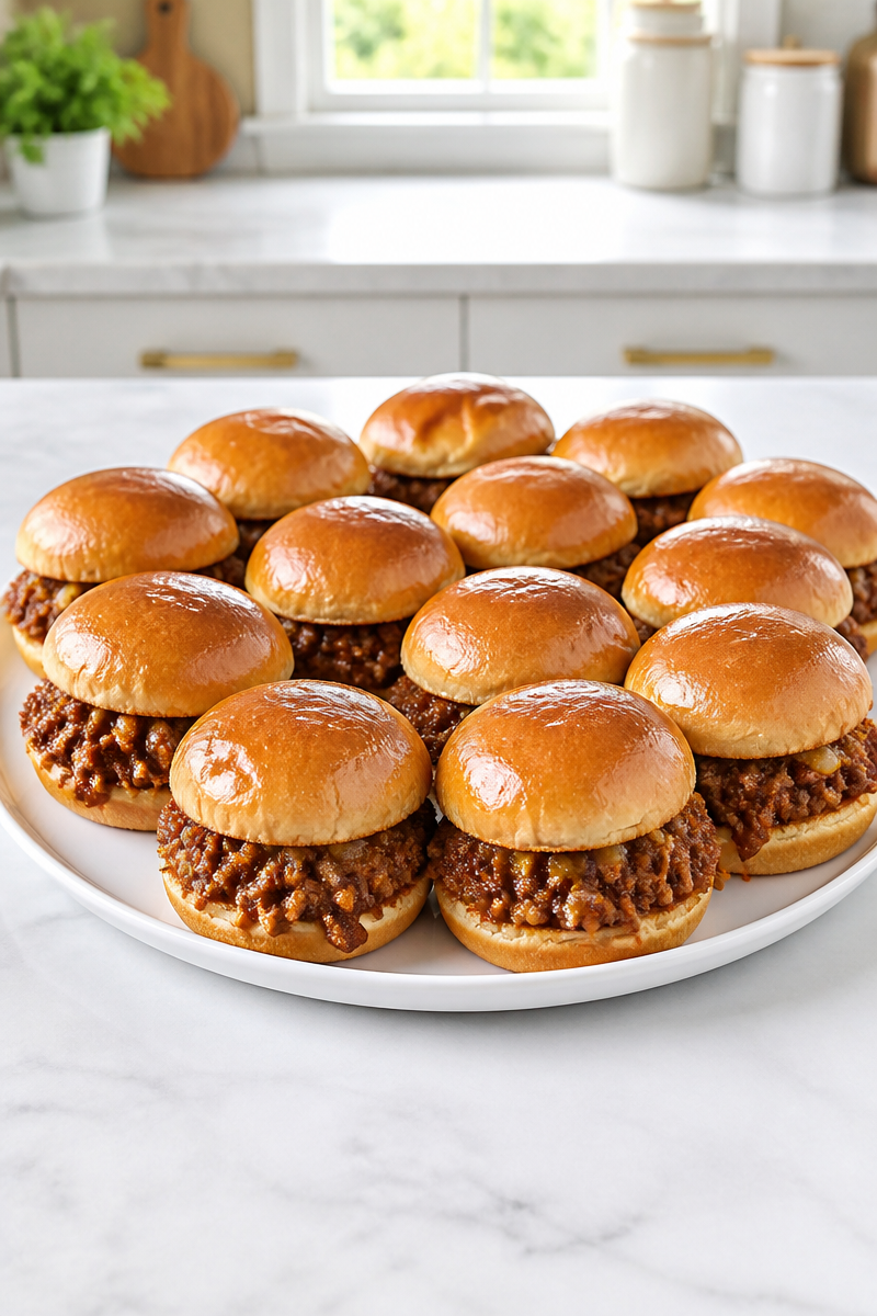 Classic Beef Sloppy Joe Sliders on Brioche Buns