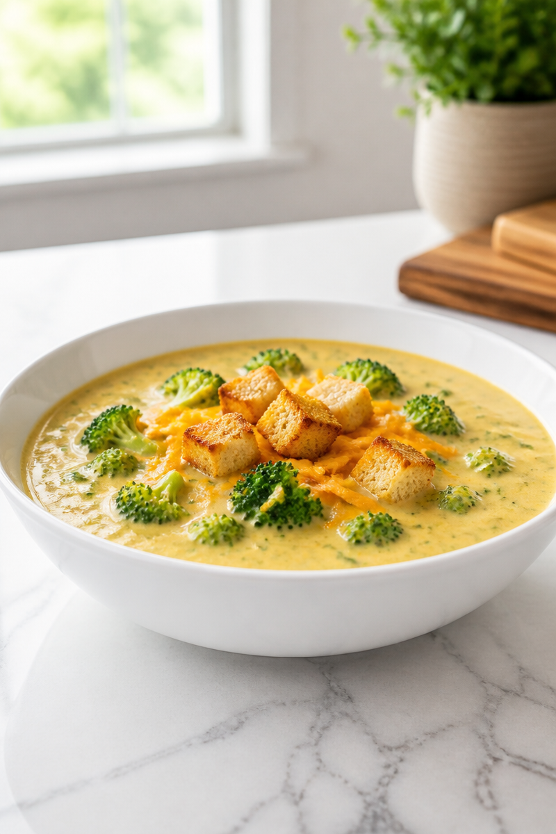 Creamy Broccoli and Cheddar Cheese Soup