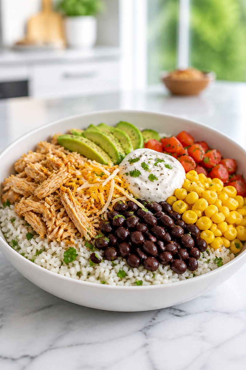 Authentic Chicken Burrito Bowl with Cilantro Lime Rice