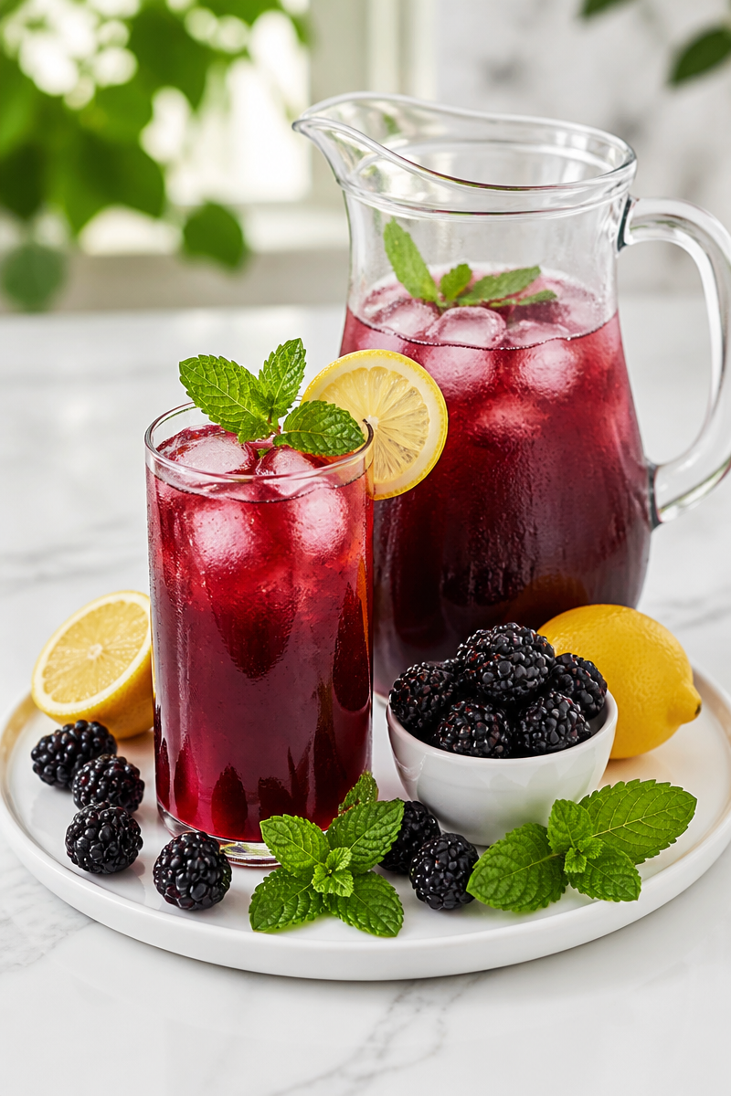 Refreshing Blackberry Mint Lemonade Drink Recipe