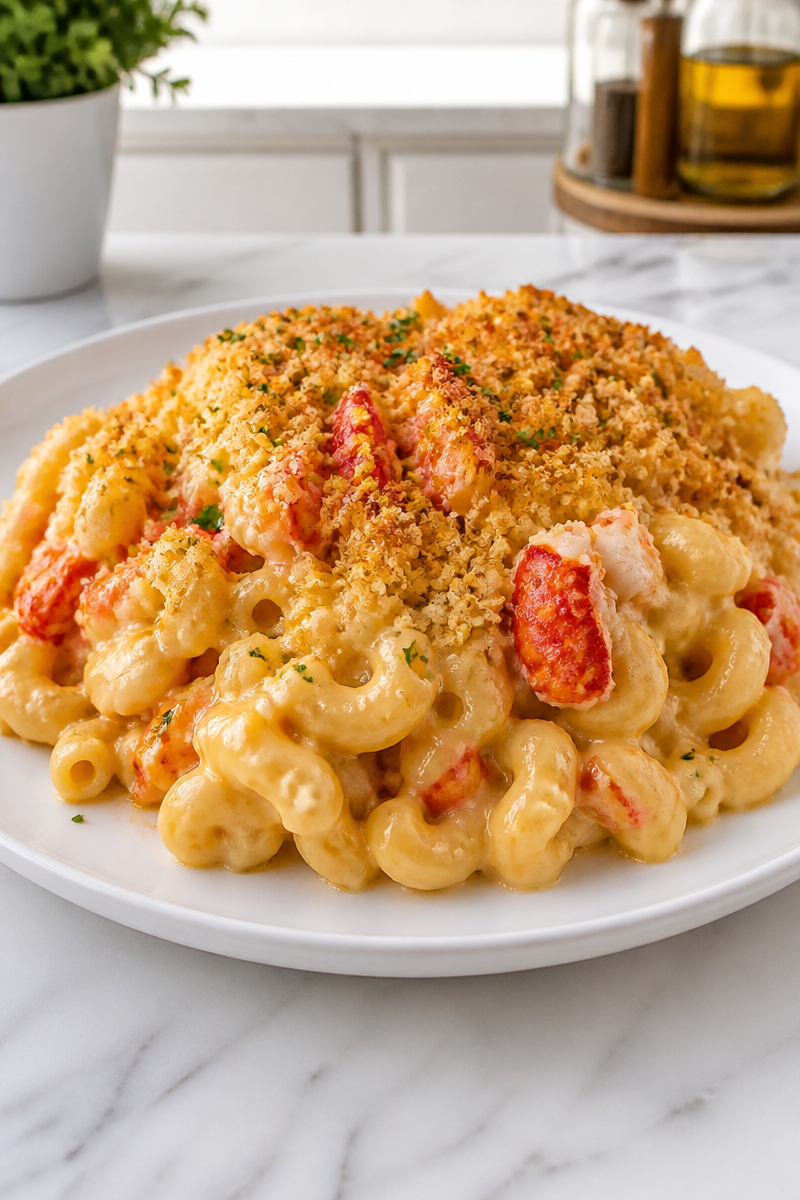 Creamy Homemade Lobster Macaroni and Cheese