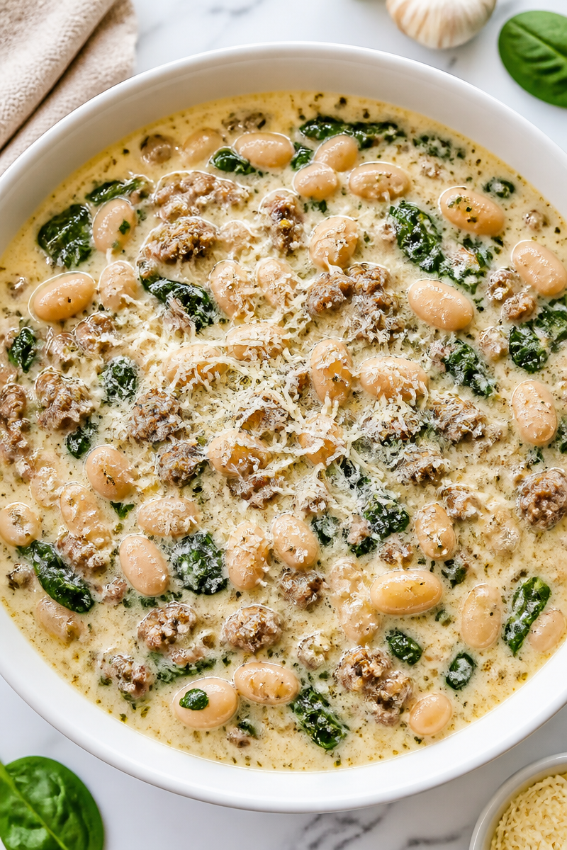 Creamy Tuscan White Bean and Sausage Soup