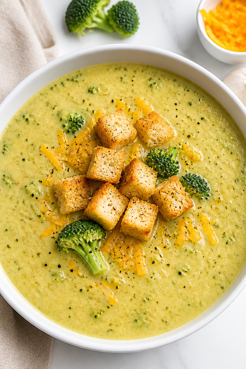 Creamy Broccoli and Cheddar Cheese Soup