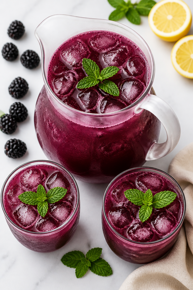 Refreshing Blackberry Mint Lemonade Drink Recipe