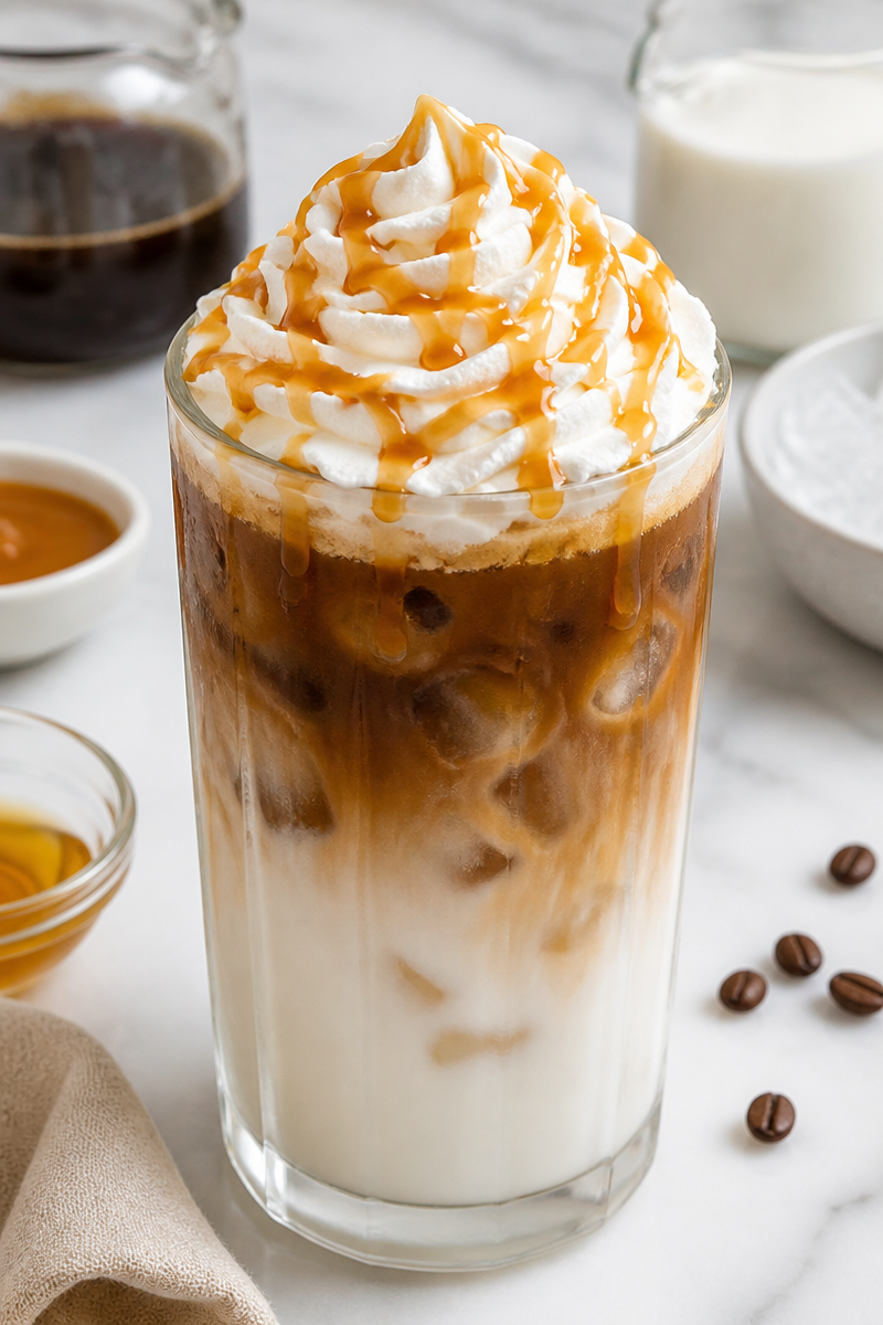 Creamy Iced Caramel Macchiato Coffee Recipe