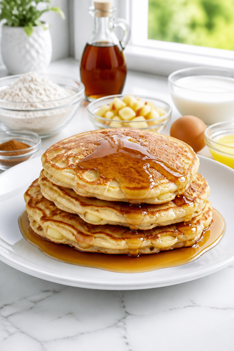 Fluffy Cinnamon Apple Pancakes with Maple Syrup 5 Fluffy Cinnamon Apple Pancakes with Maple Syrup