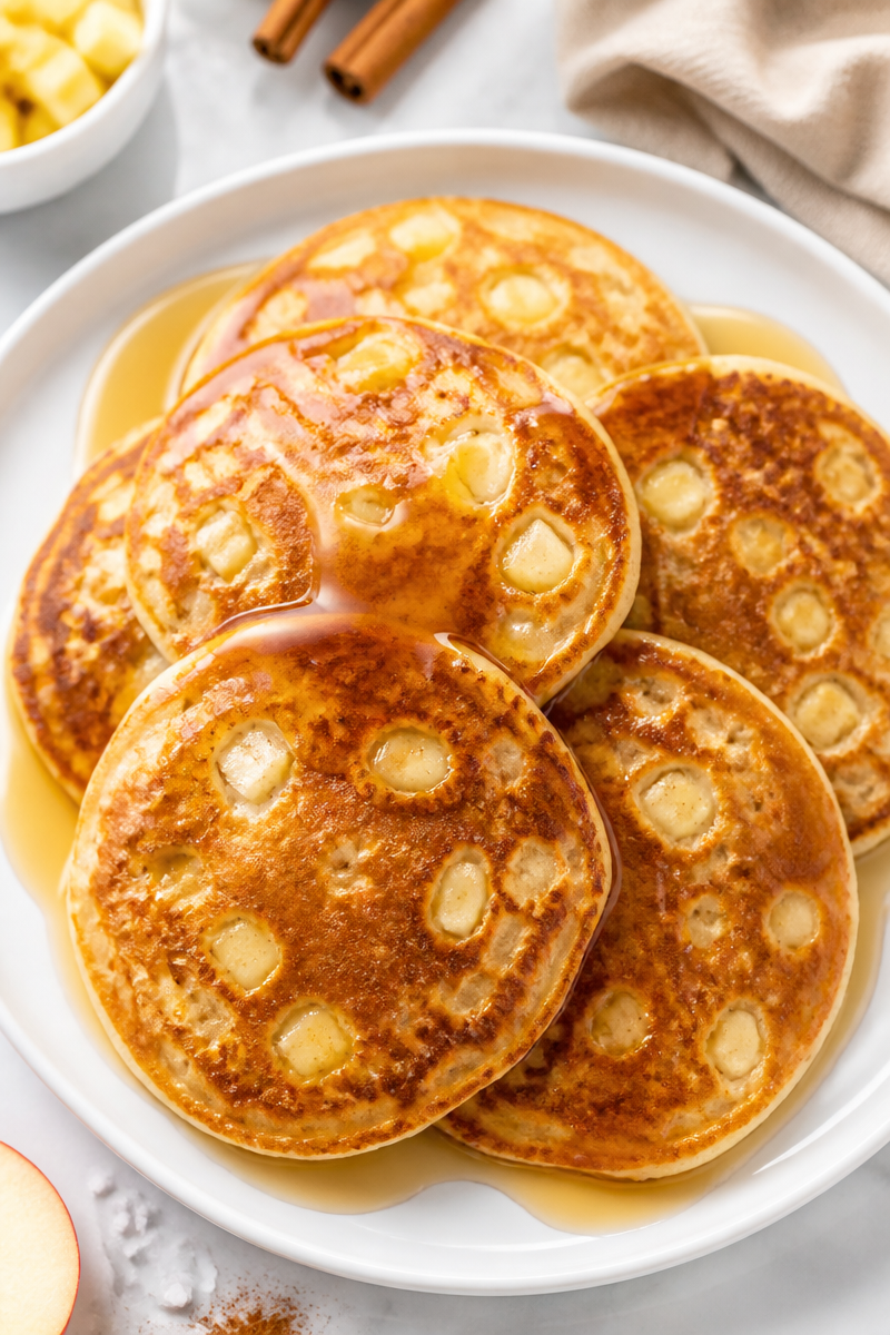 Fluffy Cinnamon Apple Pancakes with Maple Syrup 6 Fluffy Cinnamon Apple Pancakes with Maple Syrup