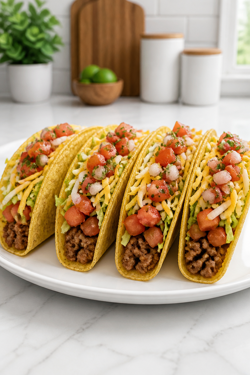 Classic Beef Tacos with Homemade Seasoning and Pico de Gallo