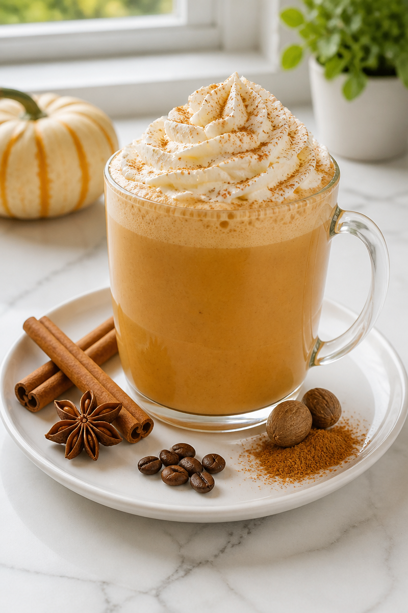 Creamy Pumpkin Spice Latte with Whipped Cream