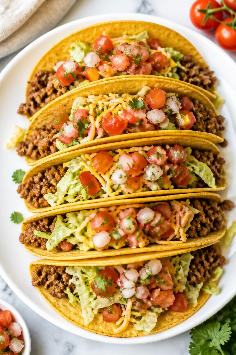 Classic Beef Tacos with Homemade Seasoning and Pico de Gallo