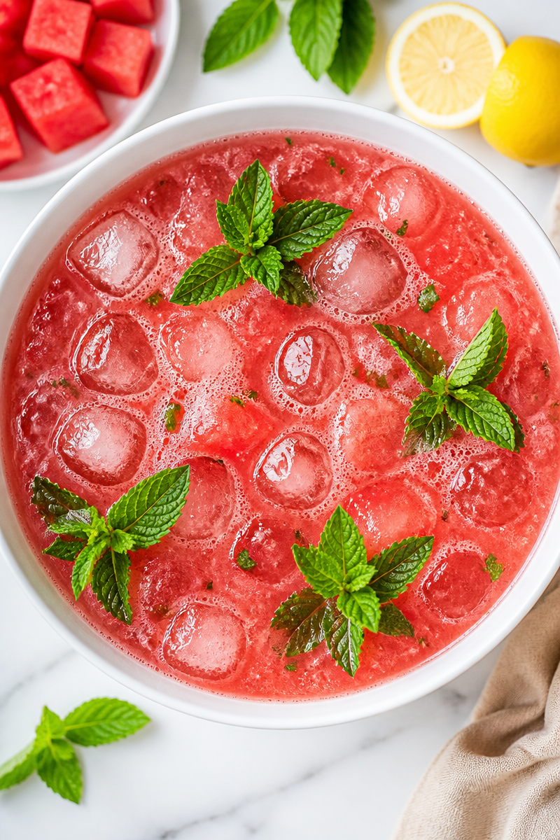 Refreshing Watermelon Mint Lemonade Drink Recipe