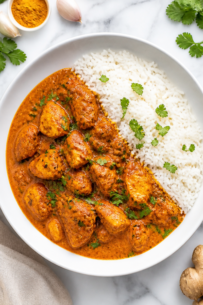 Authentic Chicken Tikka Masala with Basmati Rice