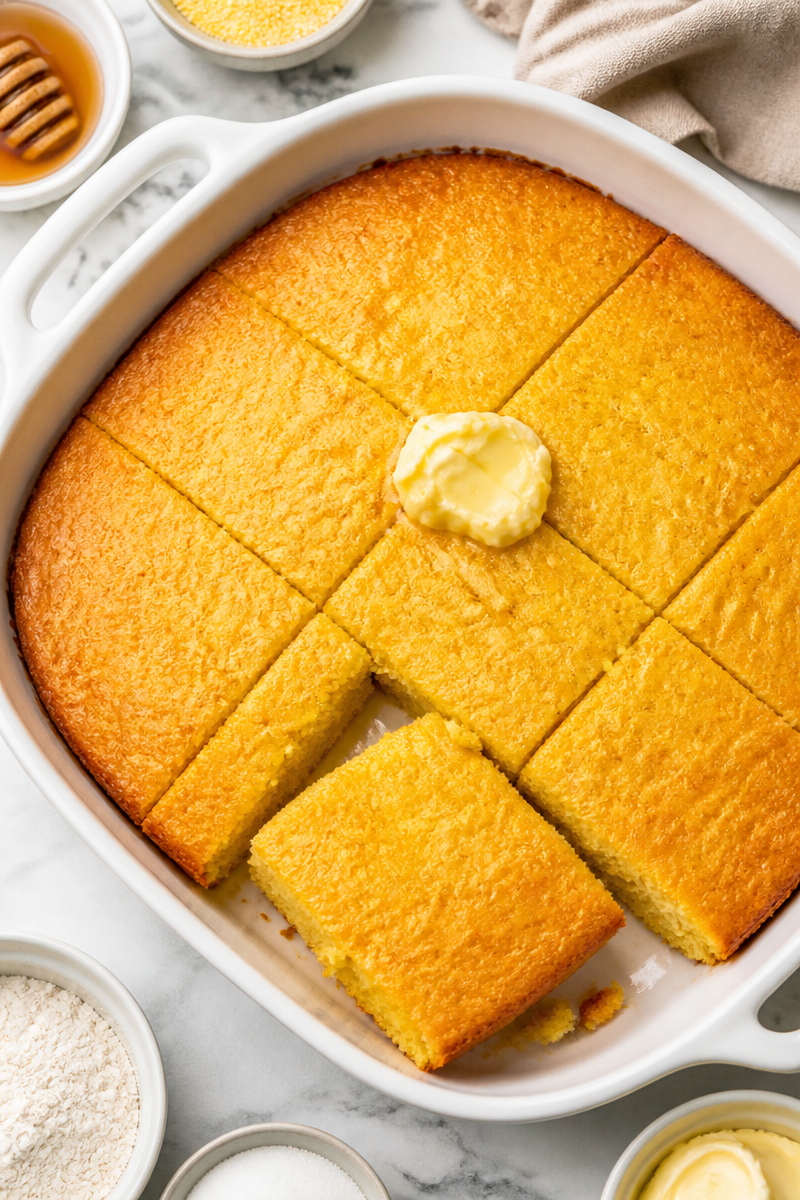Classic Southern Cornbread with Honey Butter