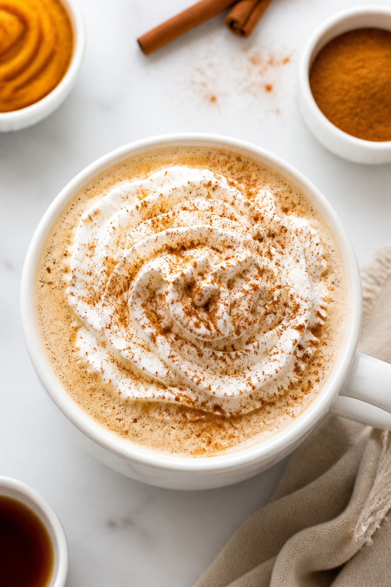 Creamy Pumpkin Spice Latte with Whipped Cream
