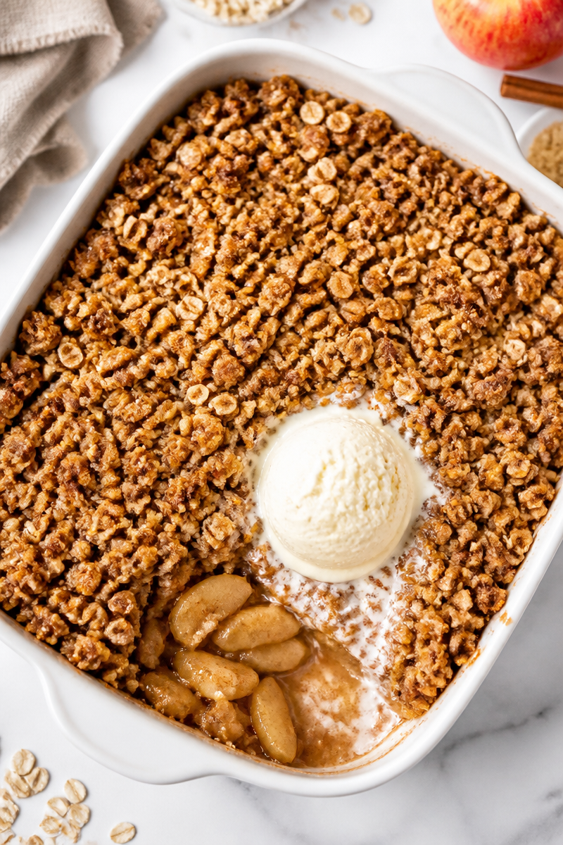Traditional Apple Crisp with Oats and Cinnamon