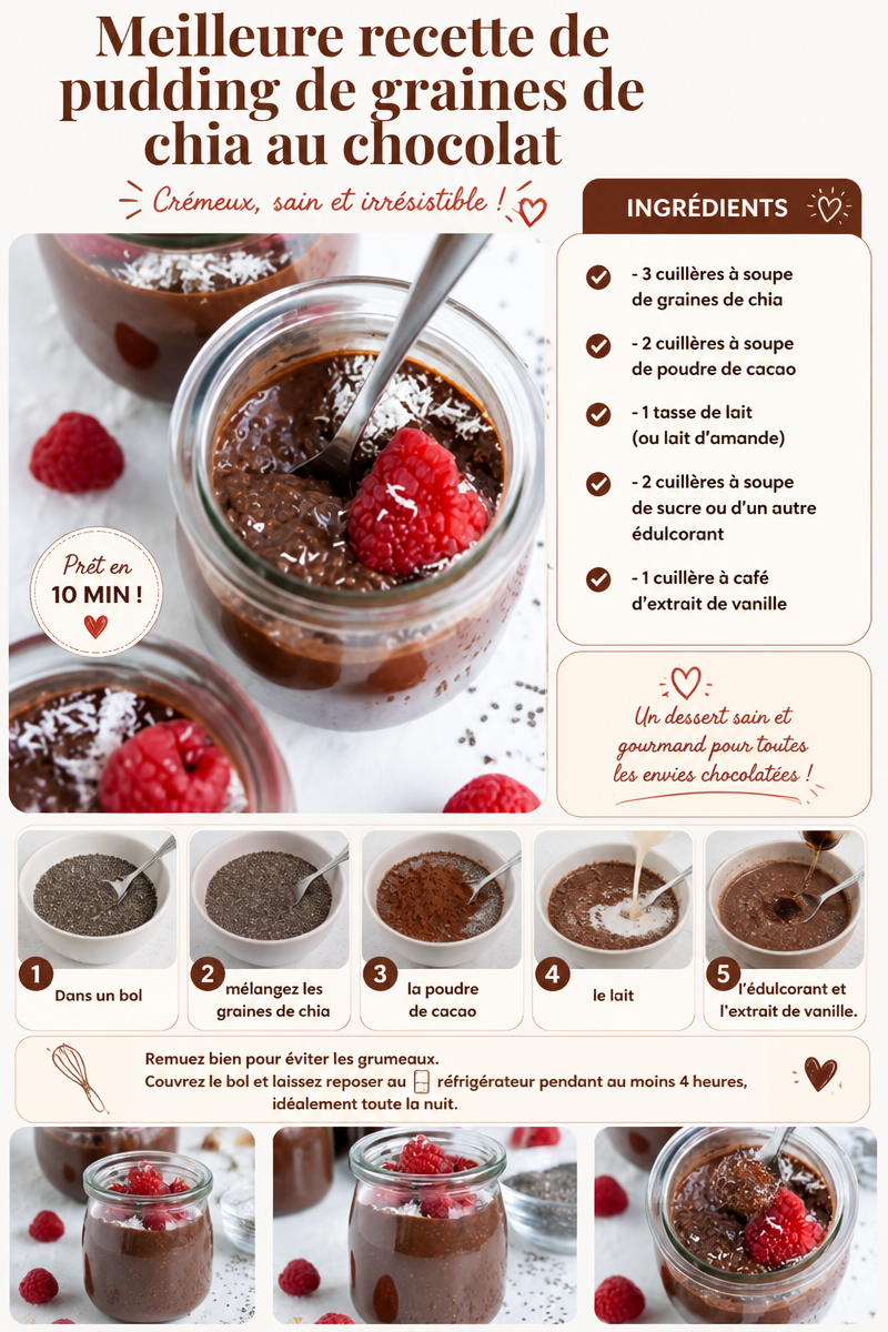 Meilleure recette de pudding de graines de chia au chocolat