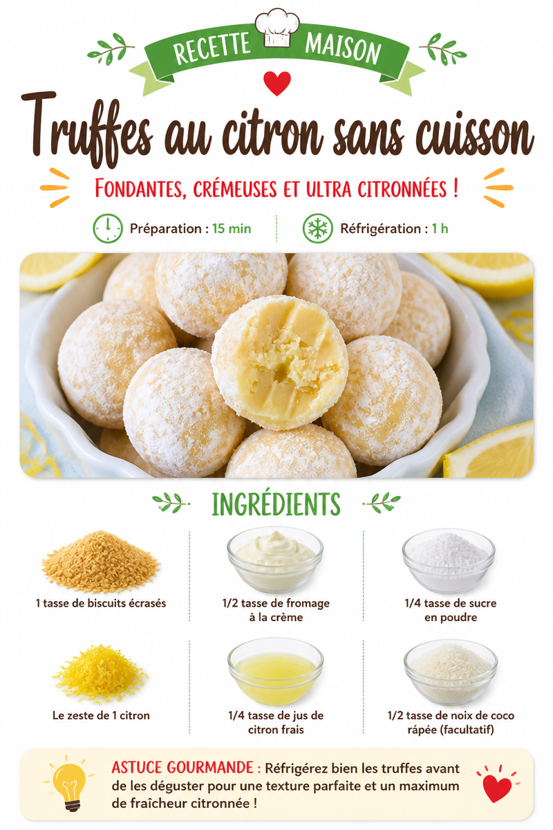 Truffes au citron sans cuisson