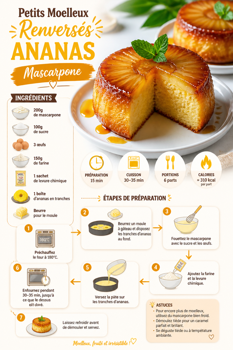 Petits Moelleux Renversés Ananas Mascarpone